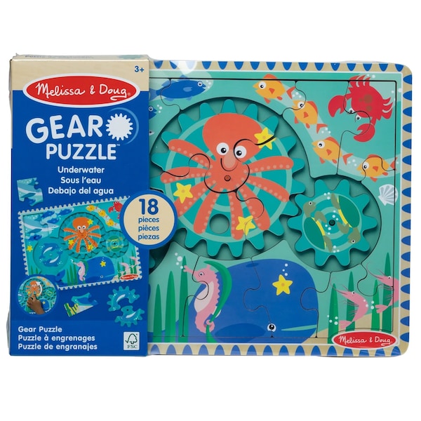 Melissa & Doug Underwater Wooden Gear Puzzle 31003 - main